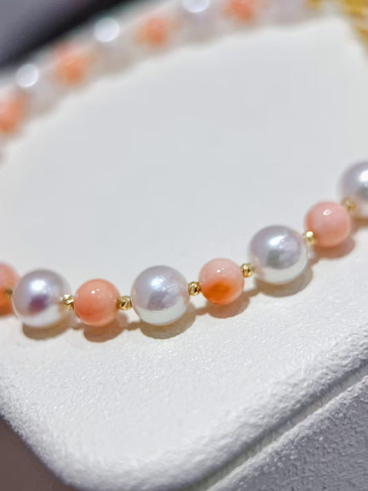 MT20250003 4.5mm Natural Momo Coral Bracelet