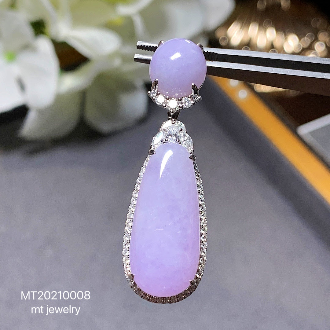 MT20210008 美瞳翡翠天然A货 冰糯种紫罗兰