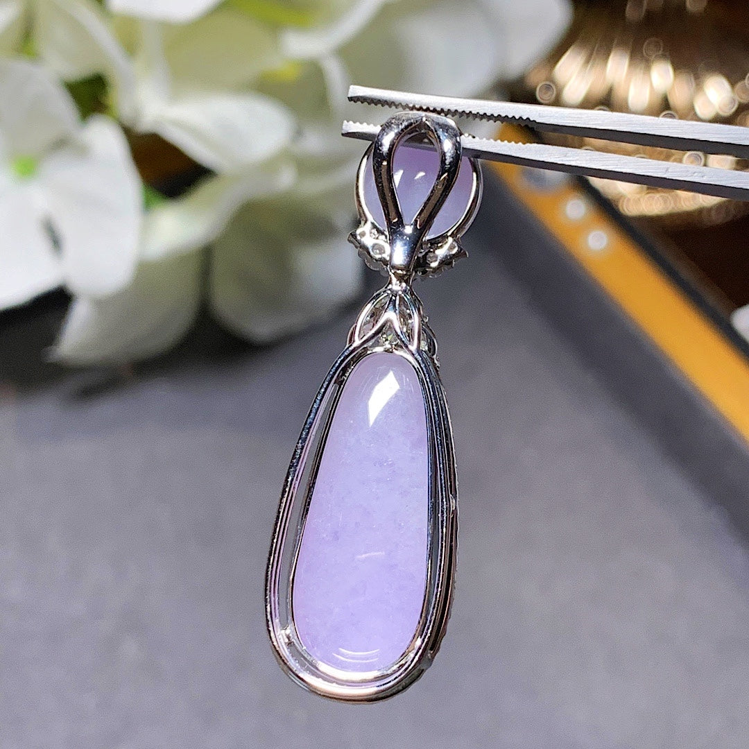 MT20210008 美瞳翡翠天然A货 冰糯种紫罗兰