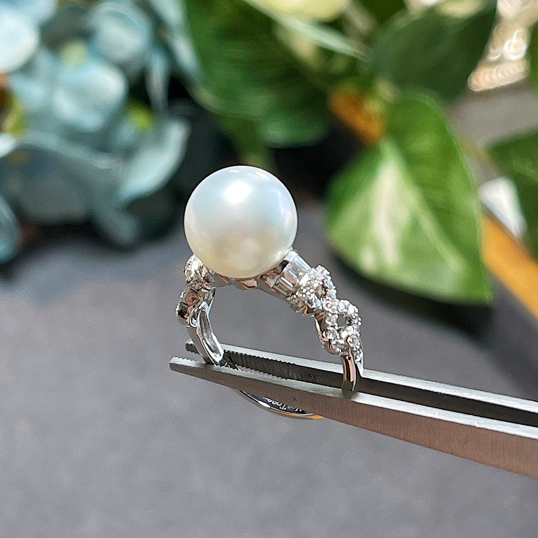 MT20220022 Natural Australian White Pearl Ring