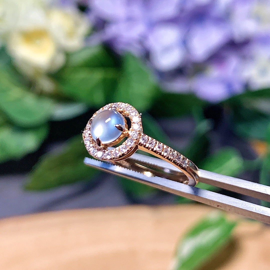 MT20220028 天然翡翠A货 老坑玻璃种蛋面翡翠戒指