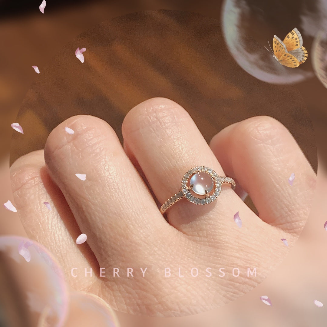 MT20220028 天然翡翠A货 老坑玻璃种蛋面翡翠戒指