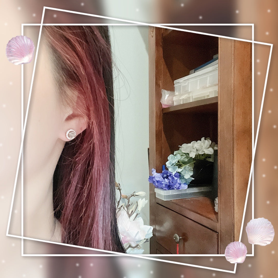 MT20220029 天然翡翠A货 玻璃种蛋面耳钉