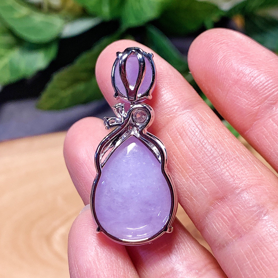 MT20220030 天然翡翠A货 糯冰翡翠紫罗兰吊坠