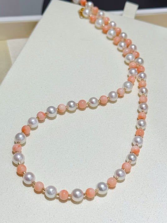MT20250002 4.5mm Natural Momo Coral Necklace